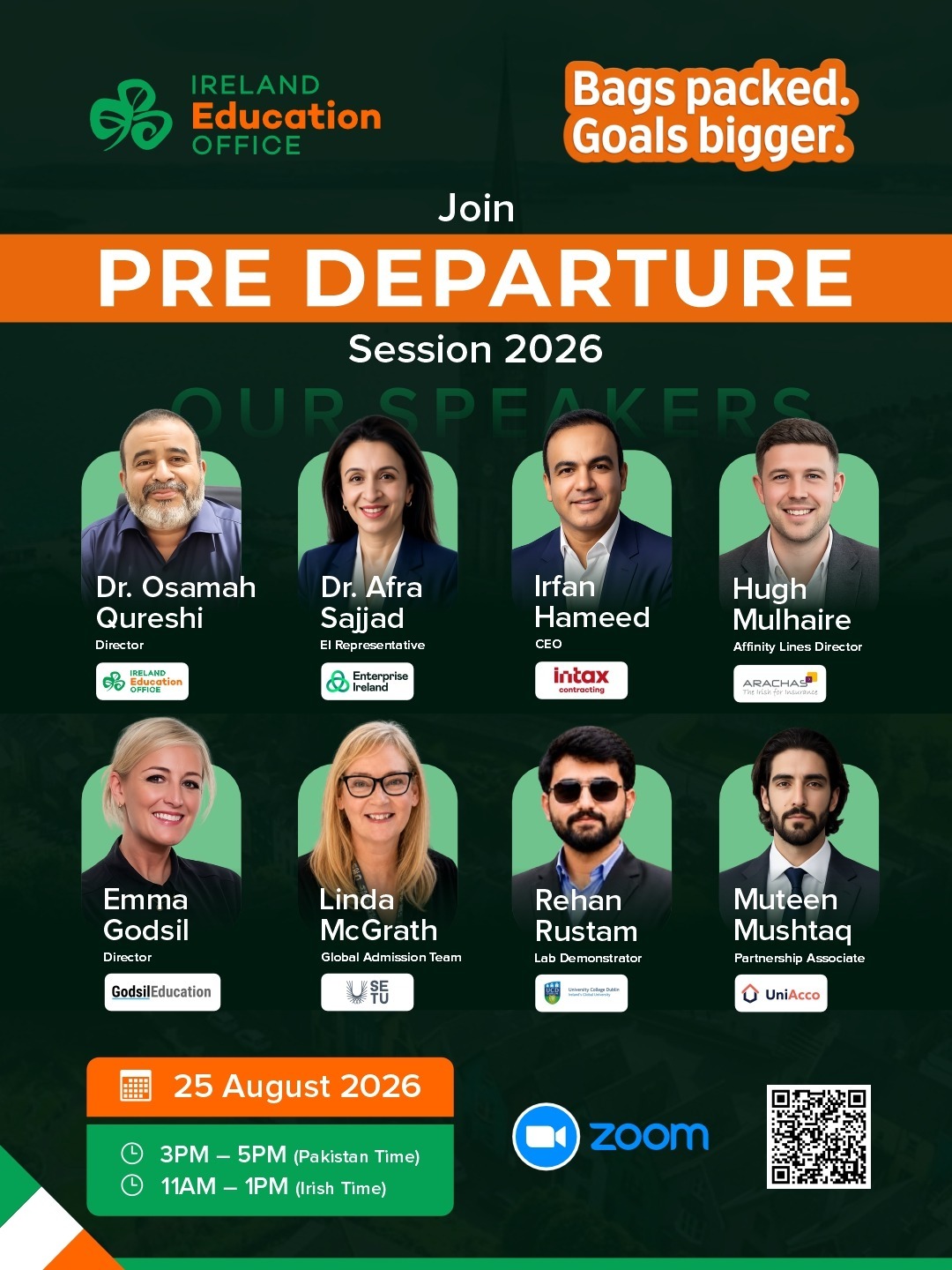 Bag Packed. Goal Bigger. Ireland Pre-Departure Event 2026