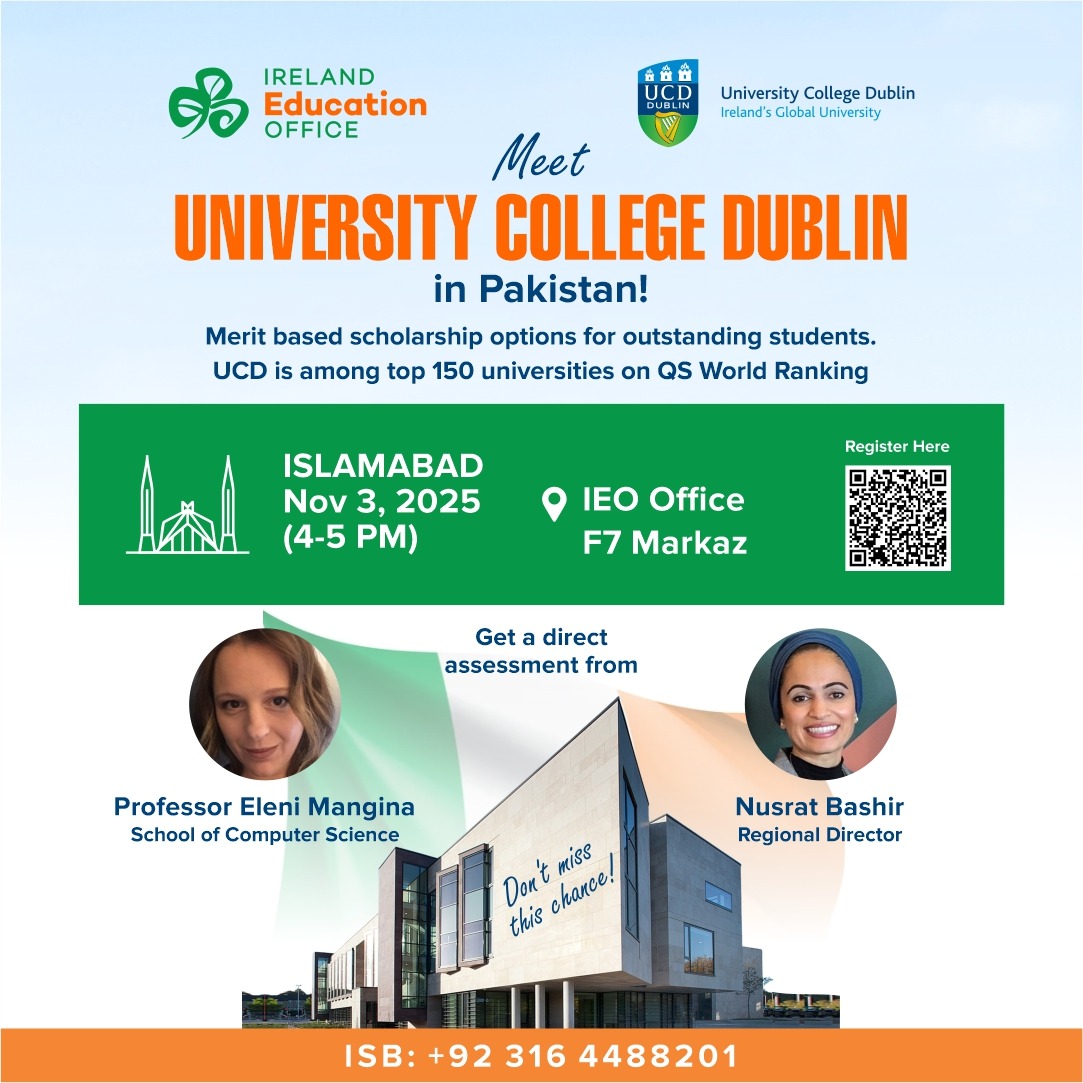 Meet University College Dublin (UCD) in Islamabad