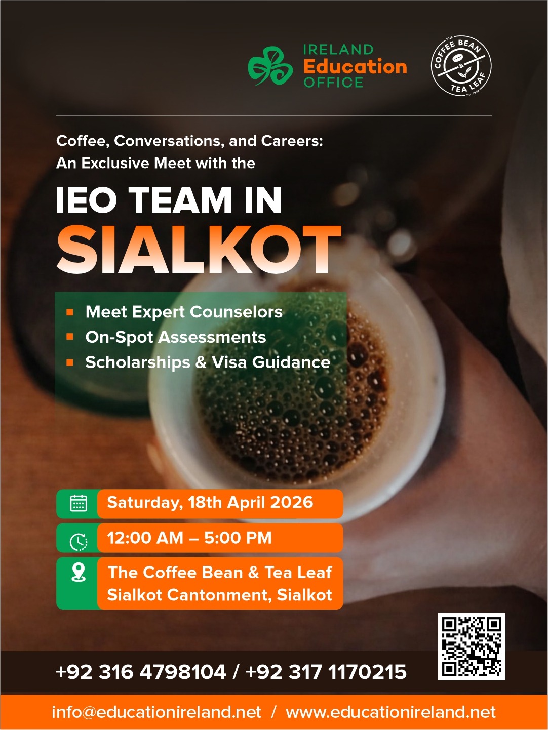 Coffee, Conversations, and Careers: An Exclusive Meet with the Ireland Education Office team in Sialkot